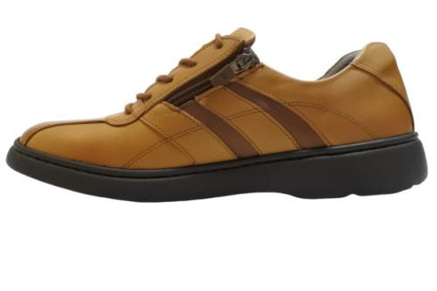 【HONTONIRAKUDA 330 キャメル】ファスナー付きカジュアルウォーキングシューズ